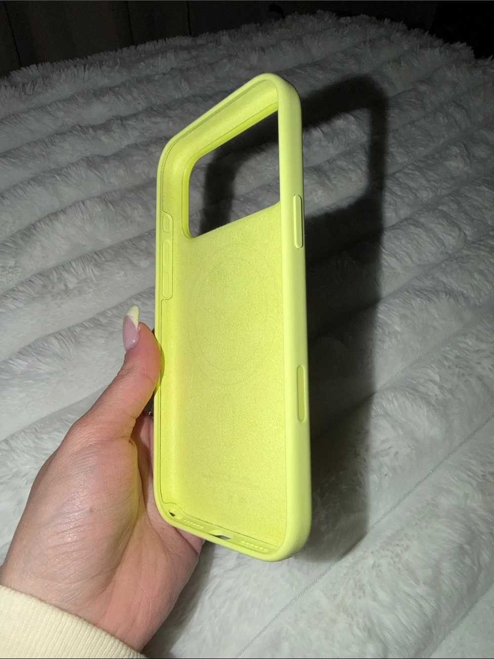Apple Neon Yellow Silicone iPhone Case 17 pro max